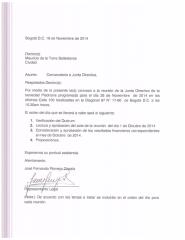 Convocatoria Junta Directiva Pisotrans.  Noviembre 28 de 2014. Mauricio de la Torre.pdf