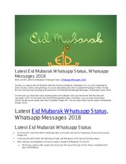 Latest Eid Mubarak Whatsapp Status, Whatsapp Messages 2018.pdf